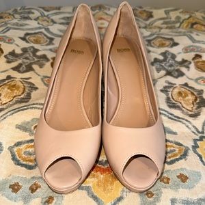 Hugo Boss Nude Peep Toe Heels